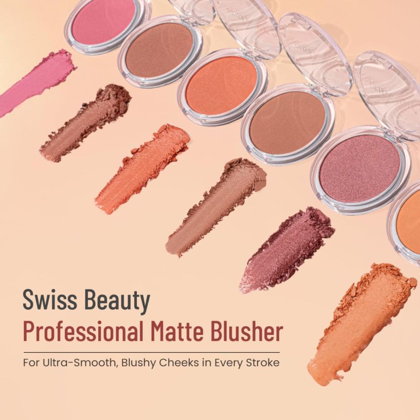Swiss Beauty Professional Matte Blusher, Face Makeup, Corel Dream, 4gm