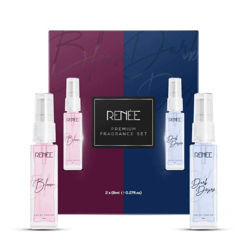 RENEE Eau De Parfum Premium Fragrance Bloom & Dark Desire Combo 8ml Each| Premium Long Lasting Luxury Perfume| Scent for All Occasions| Travel Friendly