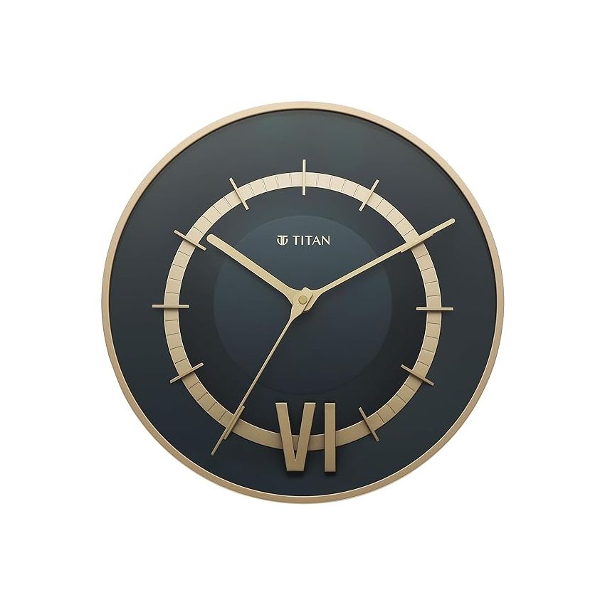 Titan Taper Series Wall Clock - Mettalic Blue - W0087Pa02 - Analog, Plastic