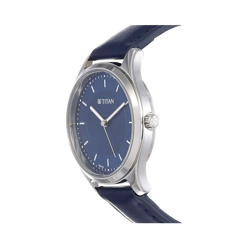 Titan Workwear Blue Dial Women Watch With Leather Strap-NS2639SL02/NT2639SL02