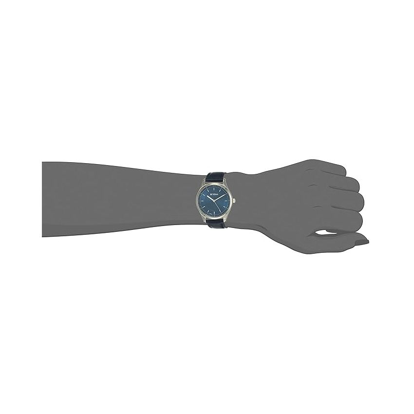 Titan Workwear Blue Dial Women Watch With Leather Strap-NS2639SL02/NT2639SL02