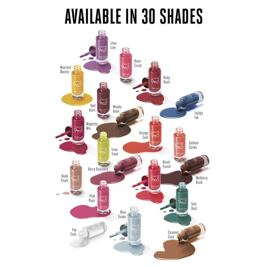 Lakmē 9 to 5 Primer + Gloss Nail Colour, Blue Scape, 6 ml