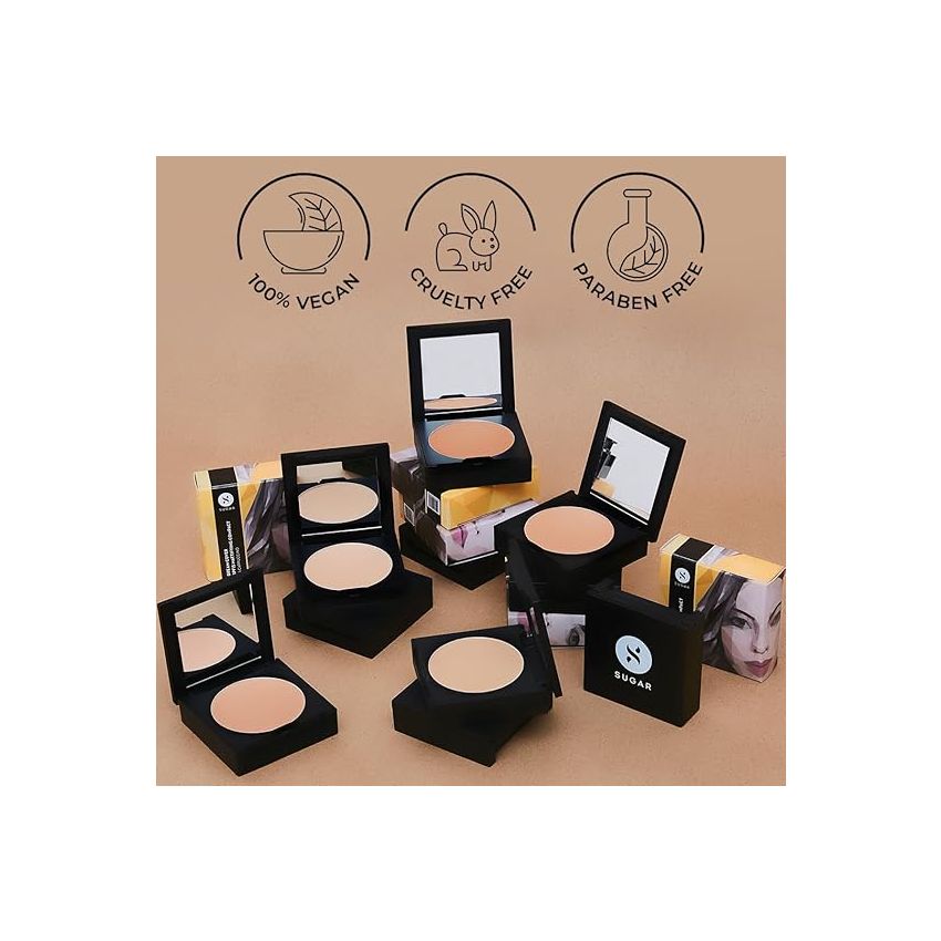 SUGAR Cosmetics Dream Cover Matte Compact Powder With SPF 15 & Vitamin E | Pressed Setting Powder | Blurs Pores - 45 Con Panna (medium-deep)