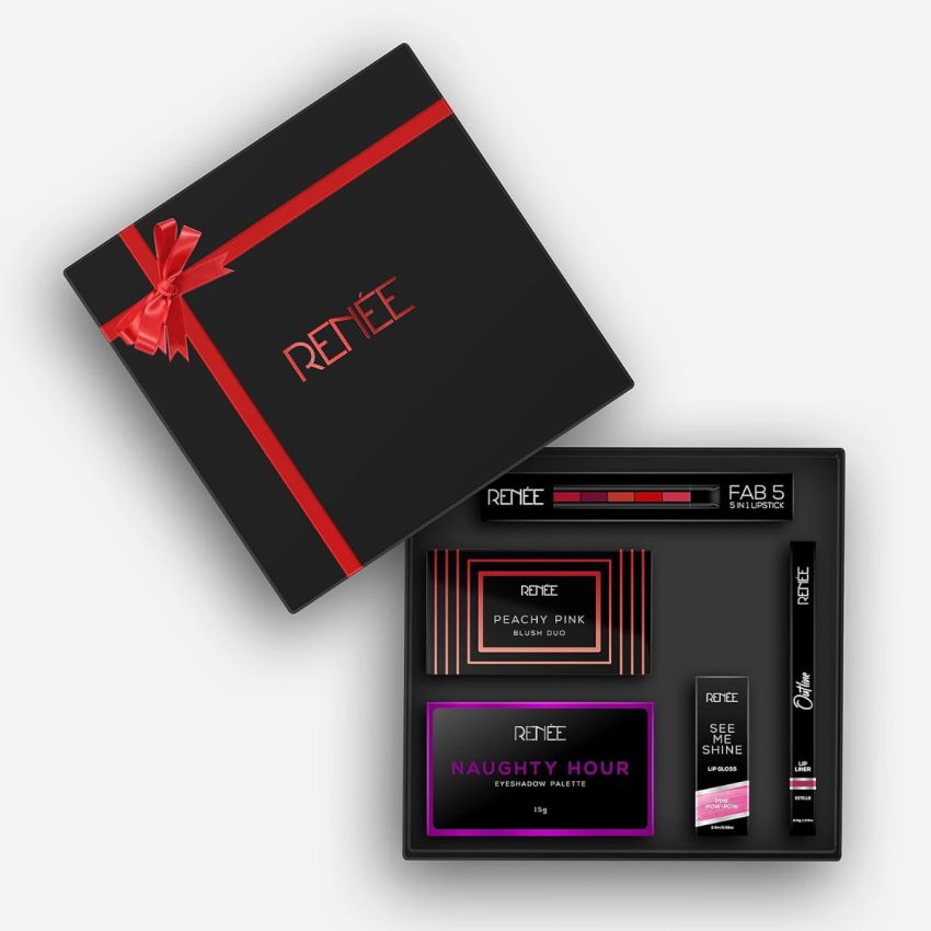 RENEE Date Look Makeup Kit Combo| Includes Eyeshadows, Blush Palette, Lipsticks, Kajal & Lip Gloss| Best Gifts For Girlfriend, Wife, Women, Girls