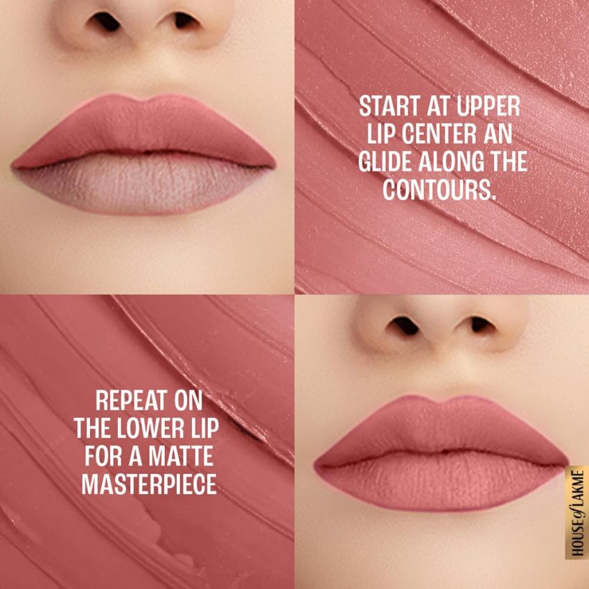 Lakme 9TO5 Primer + Matte Lip Color MP7 Blushing Nude, 3.6 g