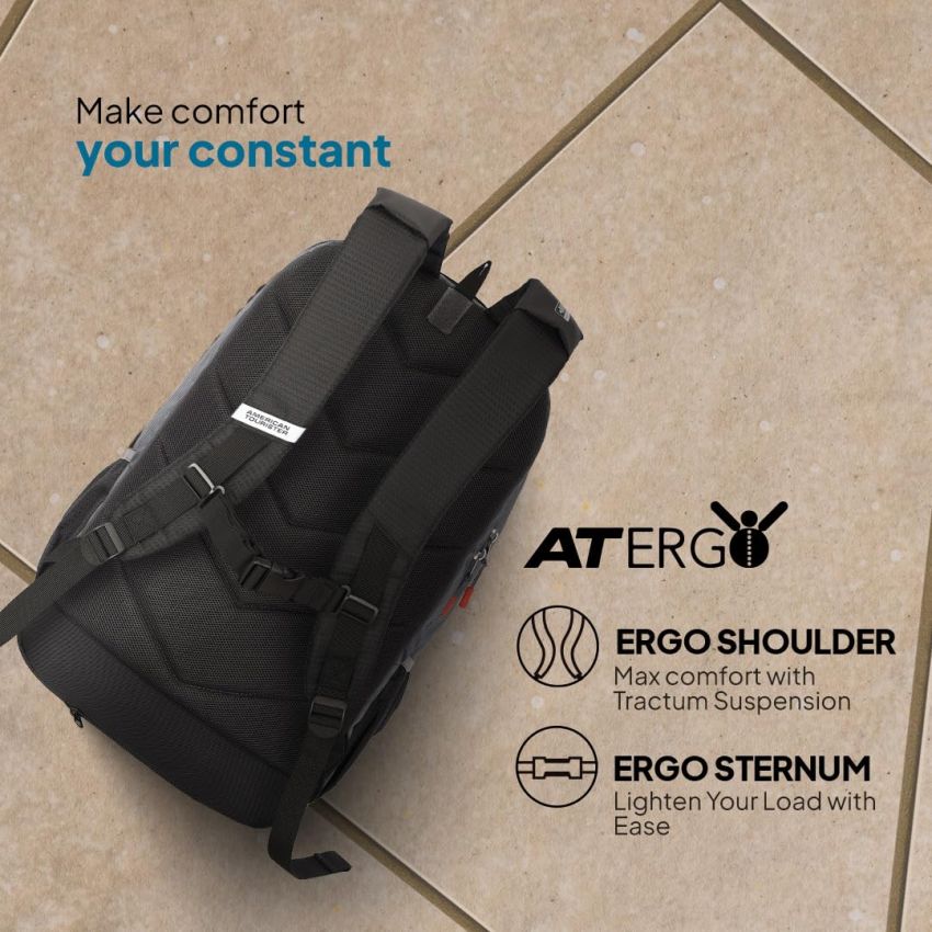 American Tourister Bowie The Outdoor Backpack With A 17 Inch Laptop Compartment, 35 L Capacity, External Bottle Holder, And A Shoe Compartment For Men And Women In A Striking Rust Color, Brown