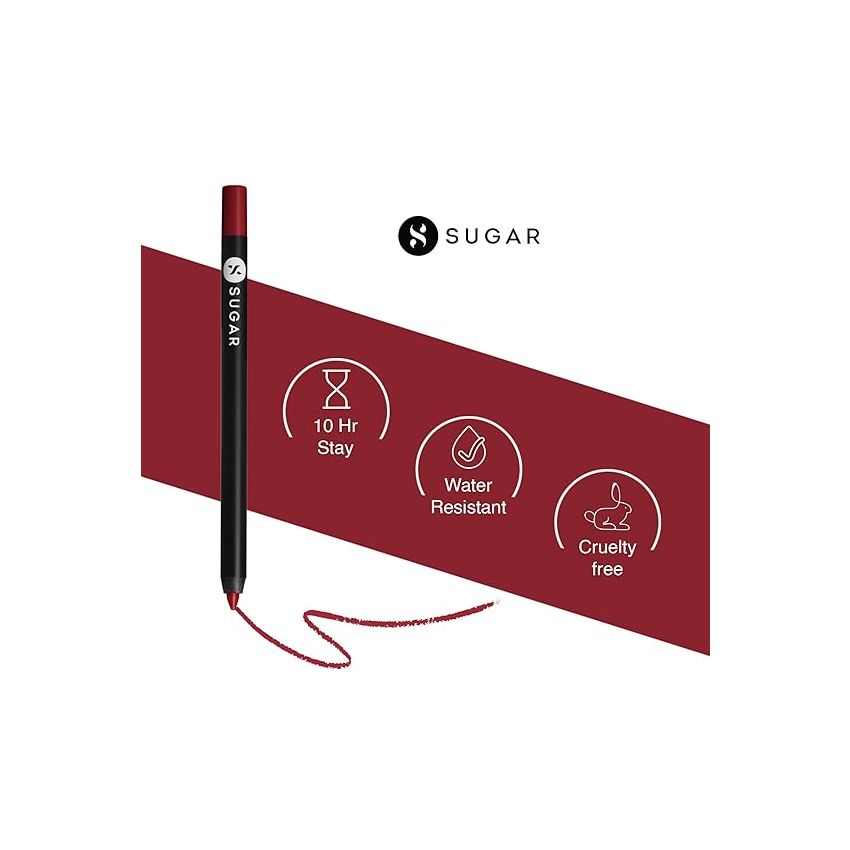 SUGAR Cosmetics - Lipping On The Edge - Lip Liner - 05 Brazen Raisin (Burgundy) - 1.2 gms - Smear-proof, Water Resistant Lip Liner - Lasts Up to 10 hrs