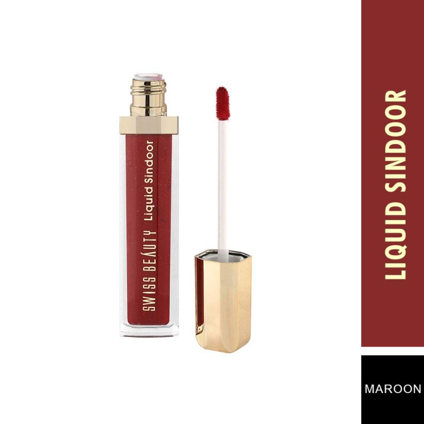 Swiss Beauty Bridal Glam Liquid Sindoor Waterproof, Shade- Maroon, 8ml