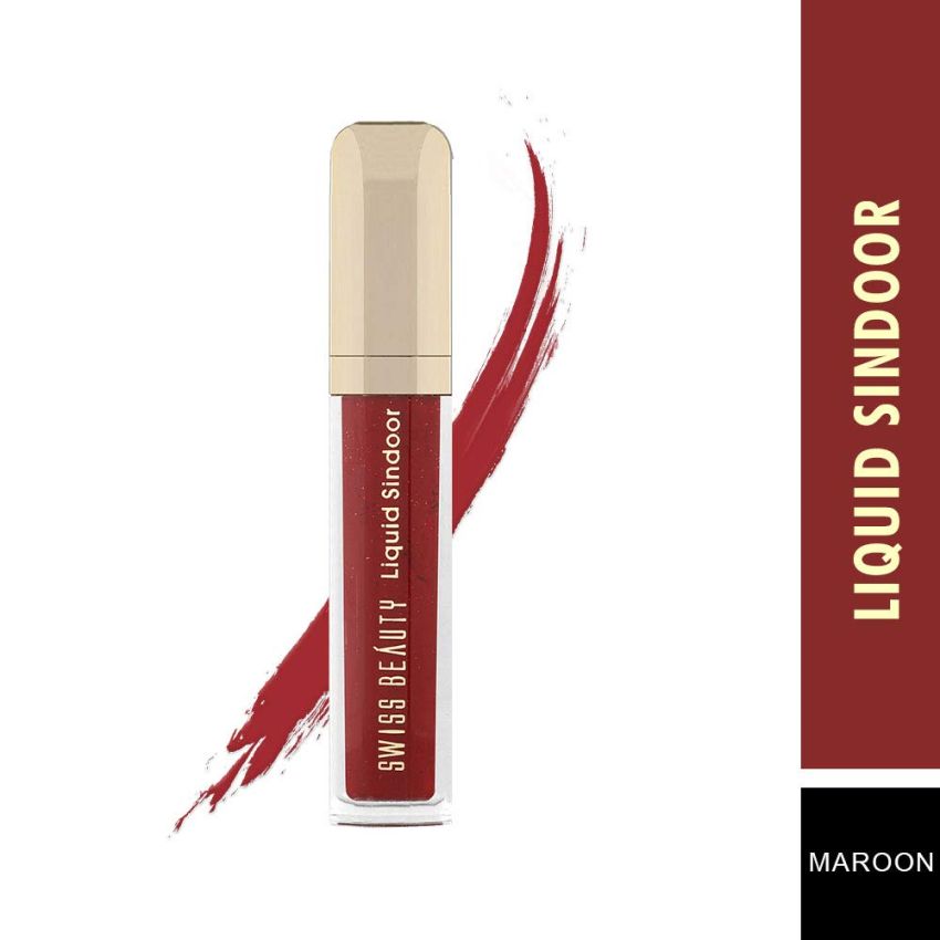 Swiss Beauty Bridal Glam Liquid Sindoor Waterproof, Shade- Maroon, 8ml