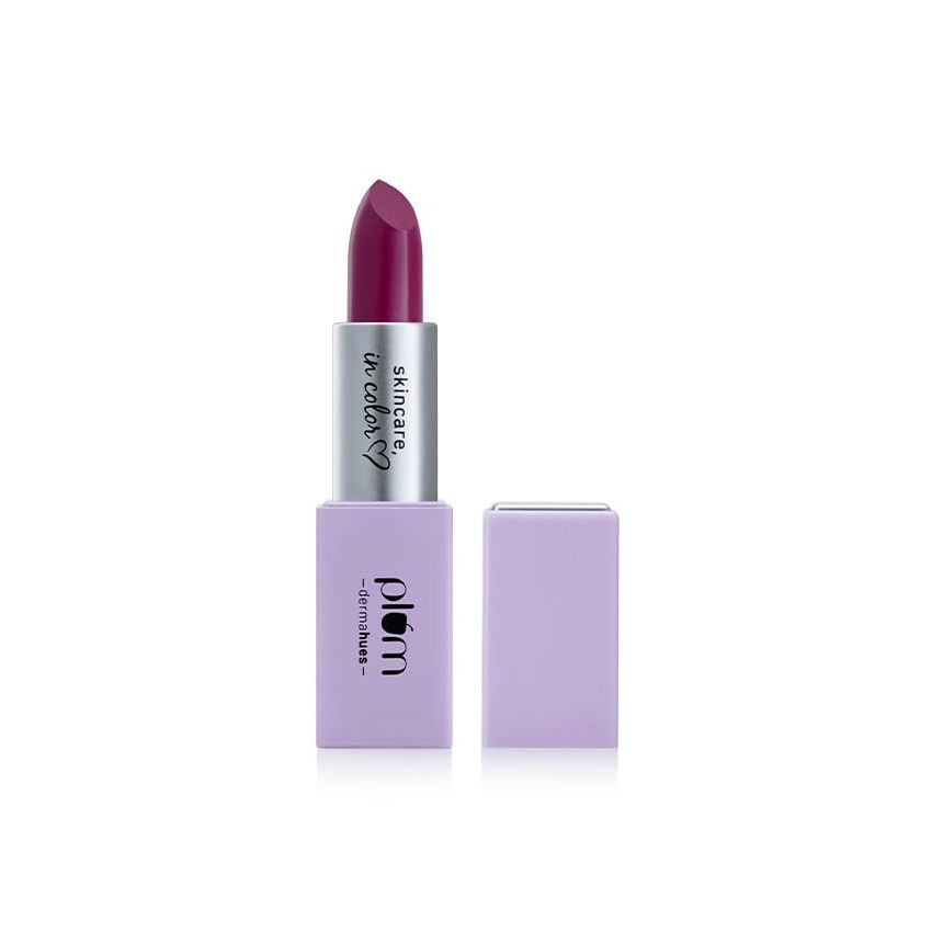 Plum Velvet Haze Matte Lipstick with SPF 30 | Powder Matte Finish | Highly Pigmented | With Ceramides | 10 Bright Berry