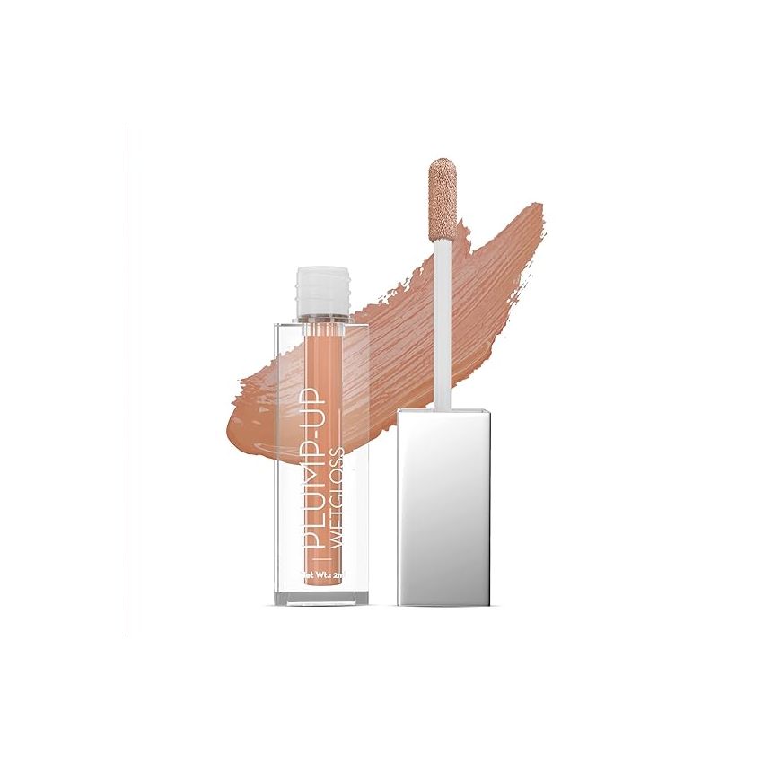 Swiss Beauty Plump-Up Wet Lightweight Lip Gloss With High Shine Glossy Finish For Fuller And Plump Lips | Shade- Browny Point, 2Ml|