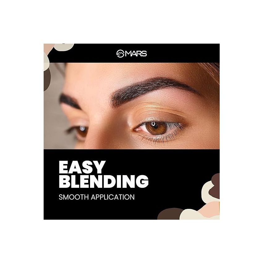 MARS 4 in 1 Eyebrow Powder Cake with Angled Eyebrow Brush and Spoolie | Long Lasting & Waterproof | (8g)