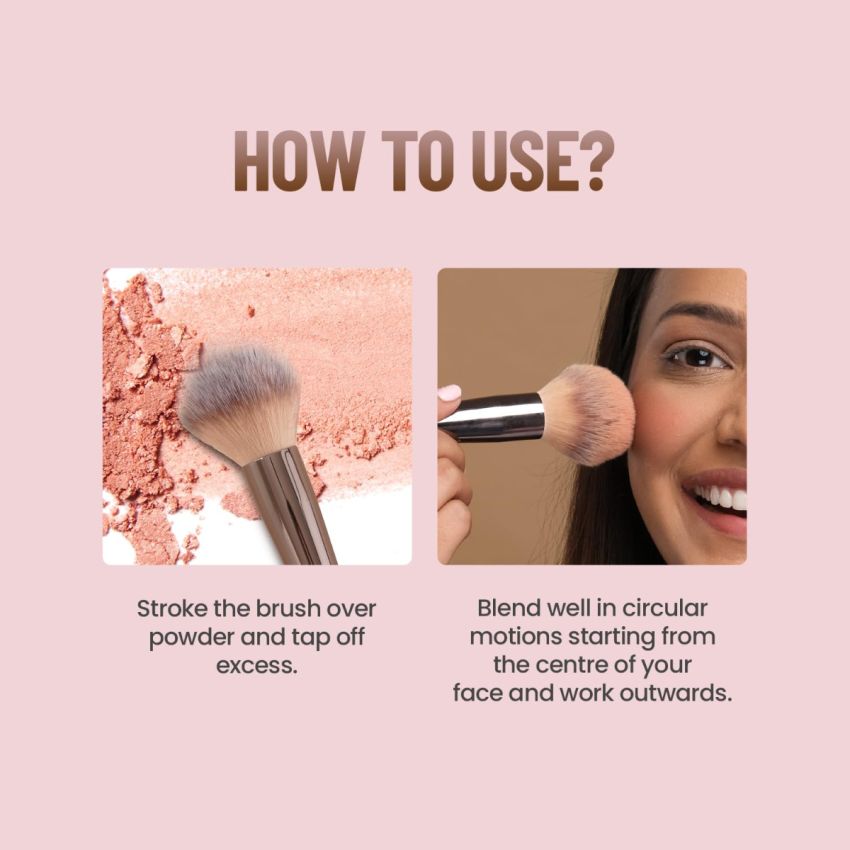 Swiss Beauty Compact Powder Brush, Silver