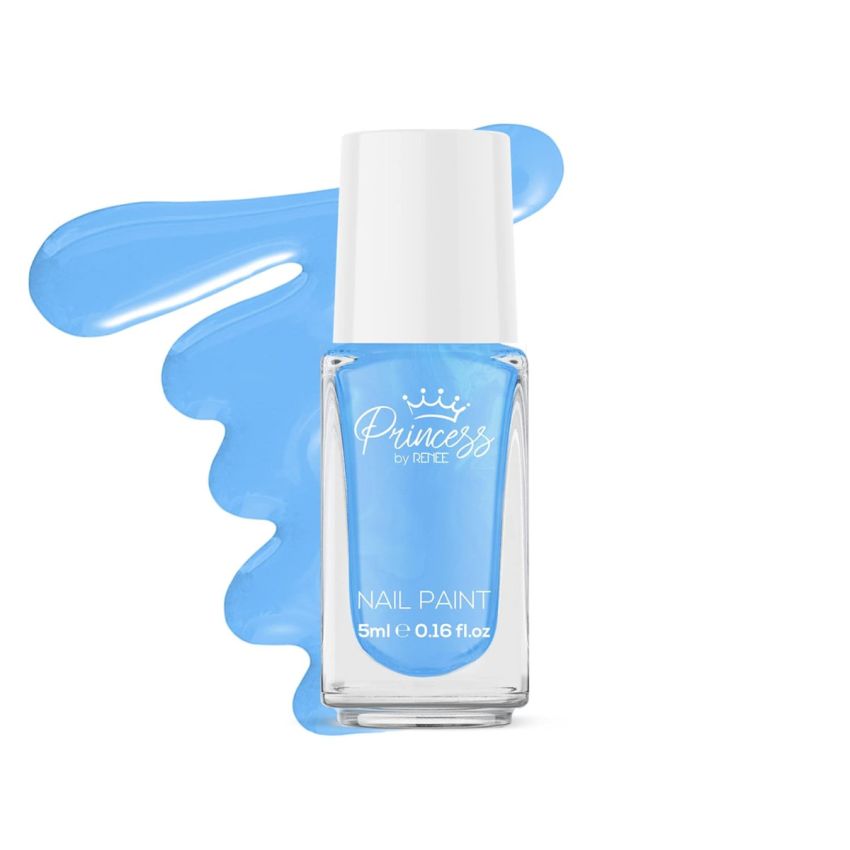 Princess By RENEE Bubbles Nail Paint for Pre-teens Girls, Water-based Crafted in Japan Alcohol-free, Soap-washable Gentle Formula For Young Girls, Cruelty-free & Vegan, Blu Maze 5ml