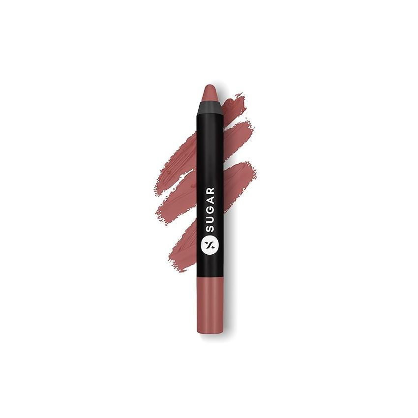 SUGAR Cosmetics Matte As Hell Crayon Lipstick with Sharpner | Smudgeproof | Lasts Upto 8+ Hrs | 2.8gm - 20 Buffy Summers