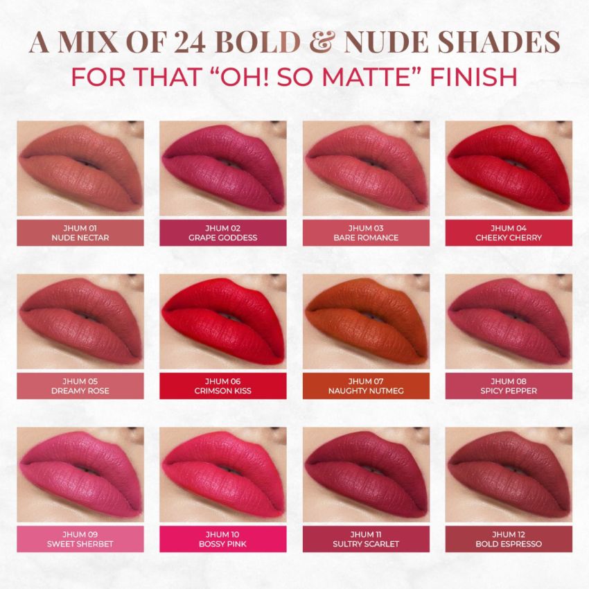 Just Herbs Ultra Matte Bullet Lipstick Nourishing Non Drying and Long Stay Lipsticks for Women 4 g (Pink Perfection)