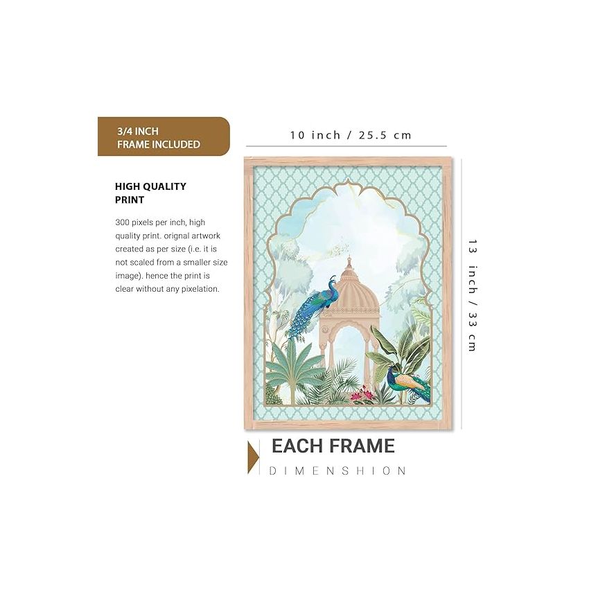 kotart Premium Digital Traditional Art Paintings with Frame for Home Decor - Framed Wall Painting for Living Room Bedroom Office Room Decor - Painting for Wall Decoration - (10X13 INCH, C)