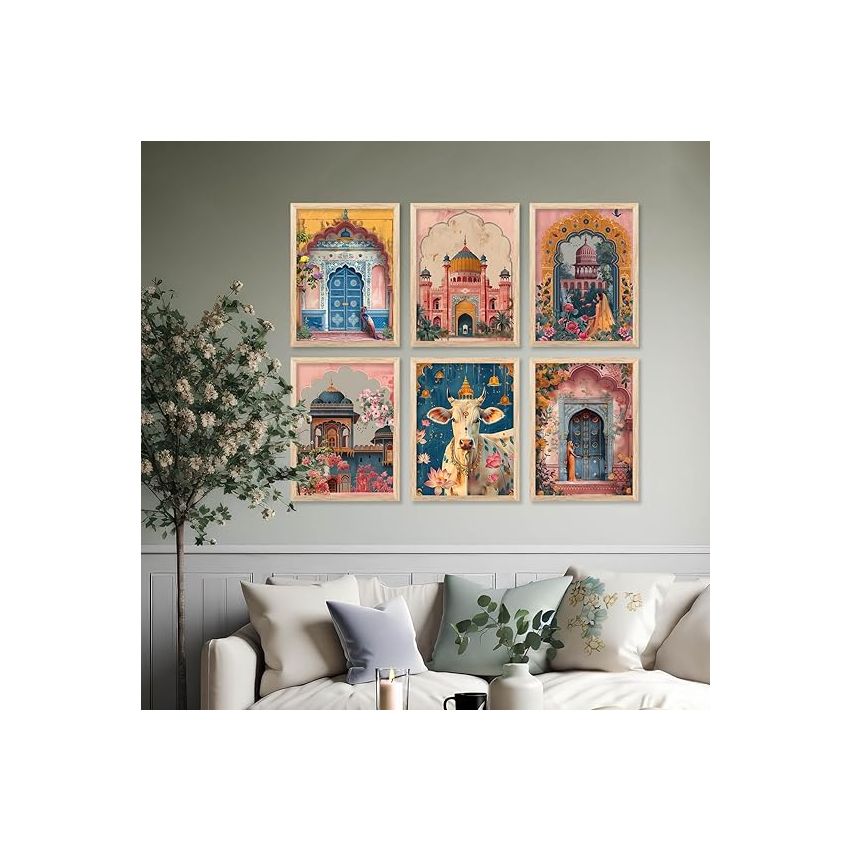 kotart Madhubani Art Paintings with Frame for Home Decoration- Painting for Wall Decoration - Traditional Framed Painting for Living Room Bedroom Office Decor - (13x17 inch, C)