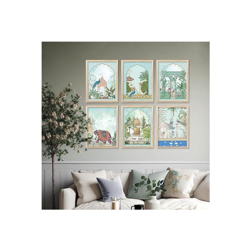 kotart Premium Digital Traditional Art Paintings with Frame for Home Decor - Framed Wall Painting for Living Room Bedroom Office Room Decor - Painting for Wall Decoration - (10X13 INCH, C)