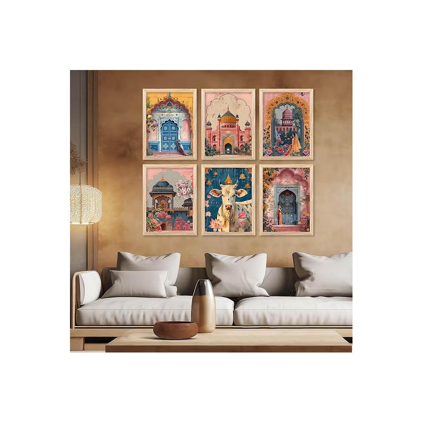 kotart Madhubani Art Paintings with Frame for Home Decoration- Painting for Wall Decoration - Traditional Framed Painting for Living Room Bedroom Office Decor - (13x17 inch, C)