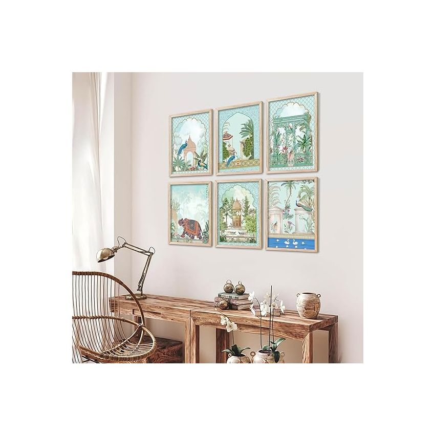 kotart Premium Digital Traditional Art Paintings with Frame for Home Decor - Framed Wall Painting for Living Room Bedroom Office Room Decor - Painting for Wall Decoration - (10X13 INCH, C)