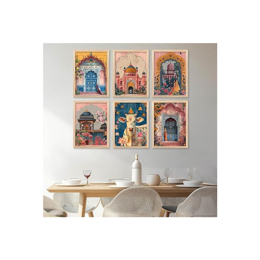 kotart Madhubani Art Paintings with Frame for Home Decoration- Painting for Wall Decoration - Traditional Framed Painting for Living Room Bedroom Office Decor - (13x17 inch, C)