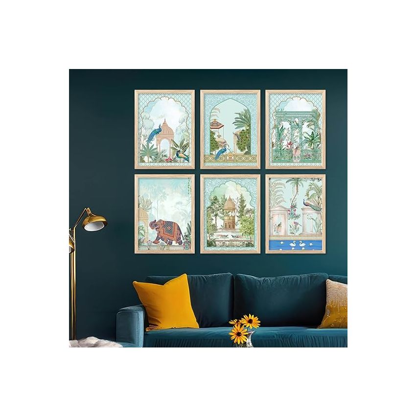 kotart Premium Digital Traditional Art Paintings with Frame for Home Decor - Framed Wall Painting for Living Room Bedroom Office Room Decor - Painting for Wall Decoration - (10X13 INCH, C)