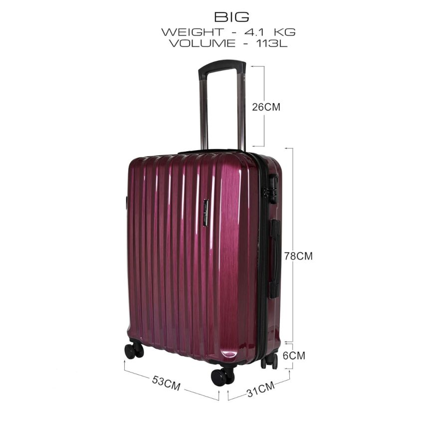 URBAN FOREST Orion Pink ABS with Polycarbonate Hard-Sided 78cm Check-in Trolley Luggage