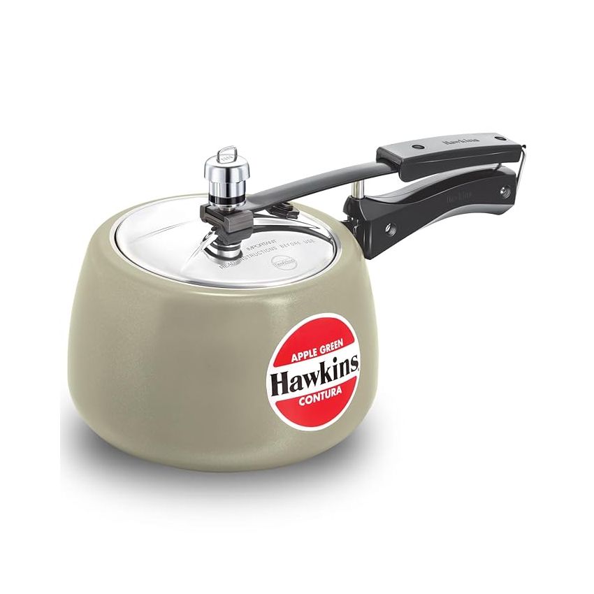 Hawkins 3 Litre Contura Pressure Cooker, Ceramic Coated Handi Inner Lid Cooker, Apple Green (CAG30)