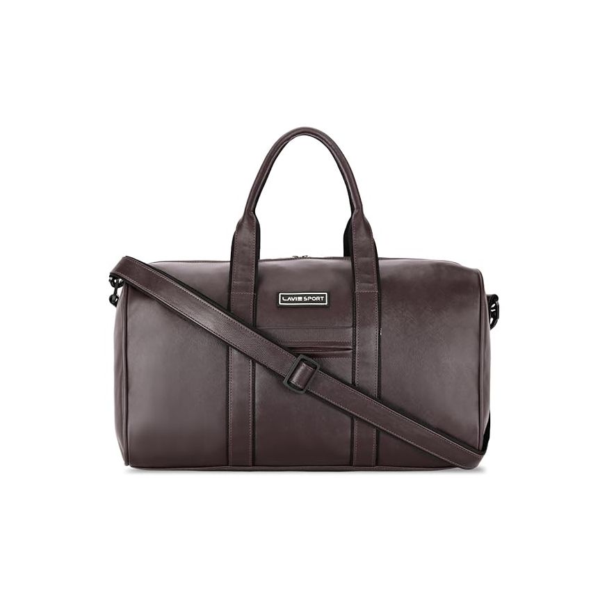Lavie Sport Captain Leatherette Unisex Weekender Duffle Bag | Stylish & Spacious Duffle Bag | Duffle Bag for Gym, Sports, Training