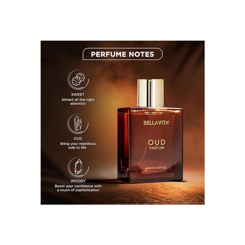 Bella Vita Luxury OUD PARFUM Intense Unisex Perfume for Men & Women with Carnation,Vanilla,Cedarwood|Woody,Oriental Long Lasting Fragrance Scent 100Ml