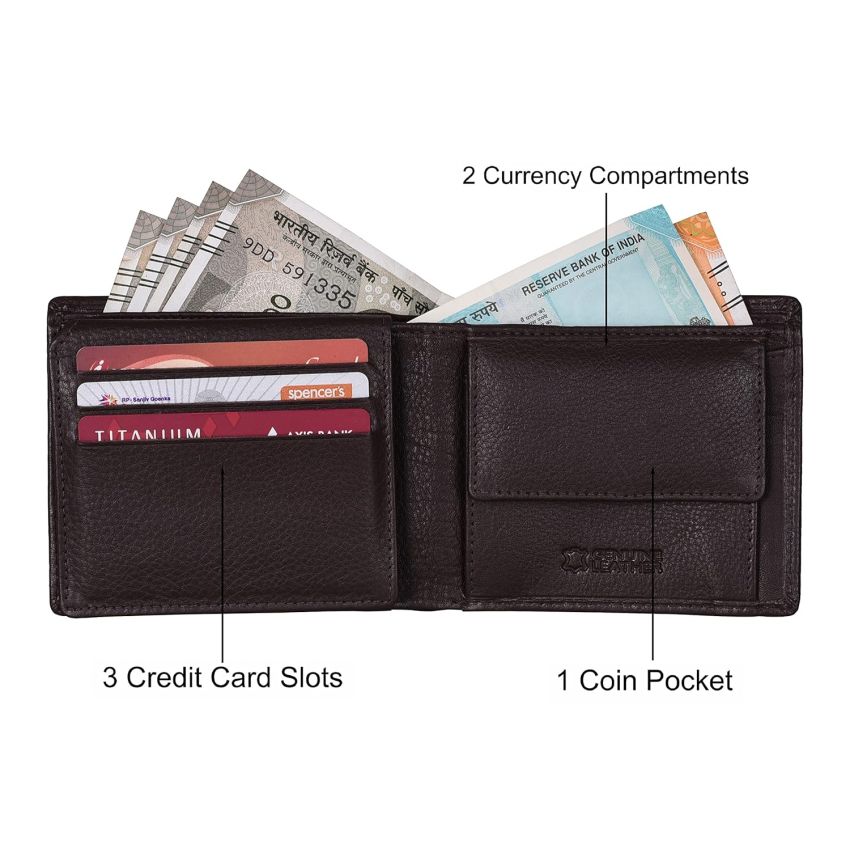 URBAN FOREST Carl Chocolate Brown Mens Leather Wallet for Men