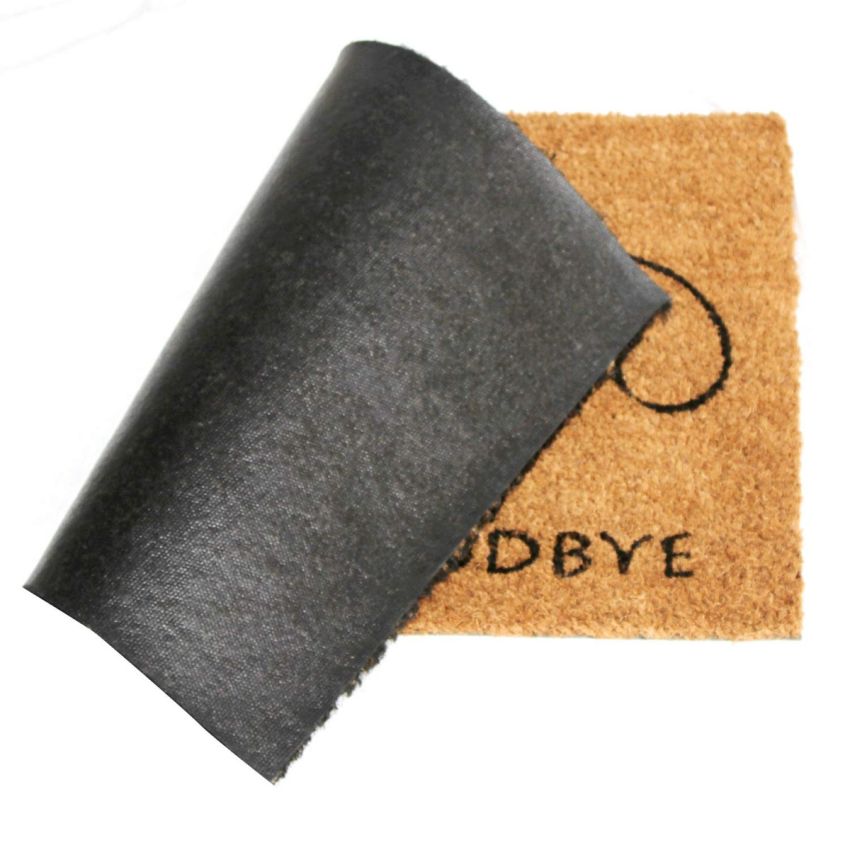 Onlymat Welcome Goodbye Dual Theme with Cat Design Printed Anti-Slip Rectangular Doormat Entryway Rug Natural Coir Material, PVC Backing for Outdoor Entrance Home Multipurpose Mats Floor Door Hall Drawing Room Living Room (75cm x 45cm)