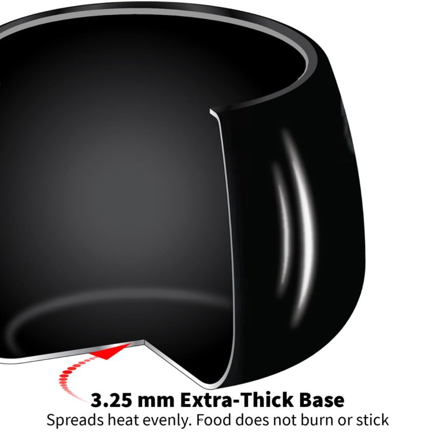 Hawkins Contura Aluminium Inner Lid Black Pressure Cooker, 5 Litre, Black (Hard Anodized - Cb50), 5 Liter