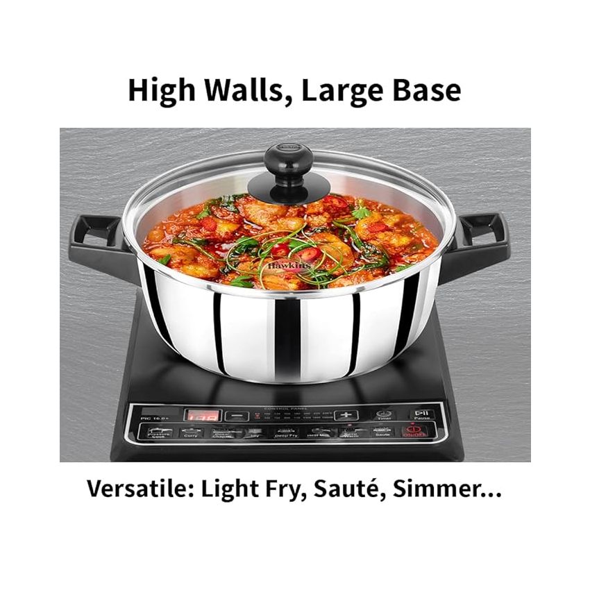 Hawkins 3 Litre Cook n Serve Casserole, Stainless Steel, SSCB30G