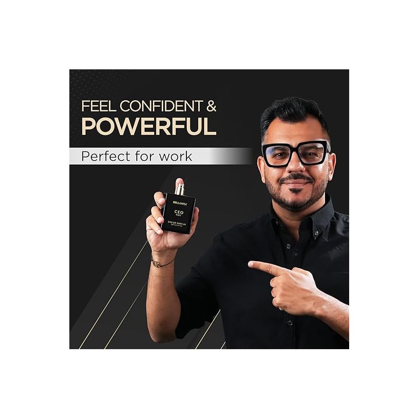 Bella Vita Luxury CEO Man Eau De Parfum Perfume with Lemon, Lavender, Tonka, Mandarin & Vetiver|Premium, Long Lasting Woody Fragrance for Men, 100 ML