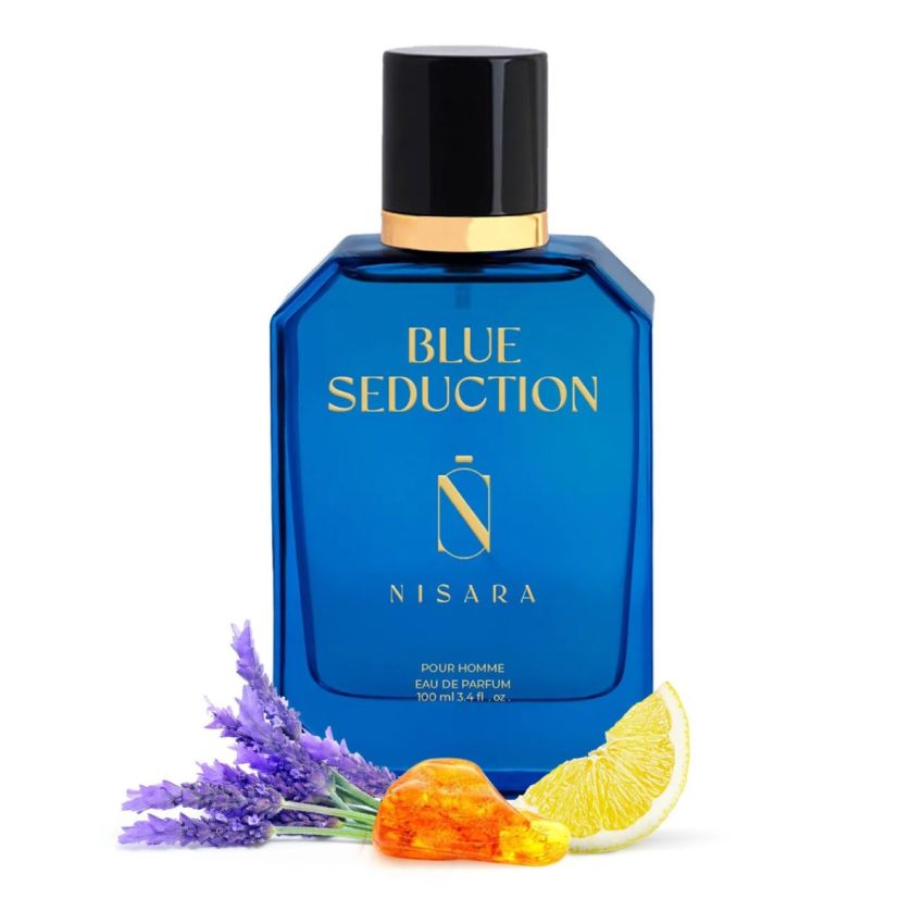 Nisara Blue Seduction & Men Of The Night Perfume Combo For Men ( Pack of 2*100 ml ) | Aqua-Fresh Aromatic Fougre Woody Chypre Musky Fragrance | with Jasmine, Amber, Musk, Lavender & Patchouli Notes | Long Lasting Eau De Parfum Scent Spray*-