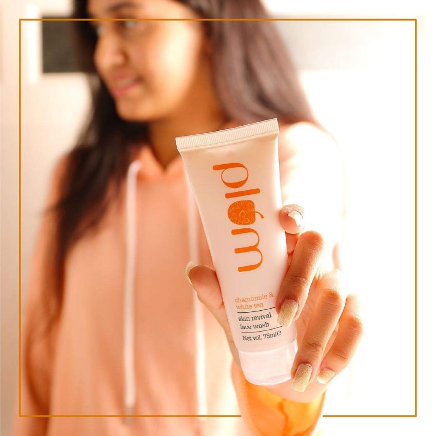 Plum Chamomile & White Tea Revival Face Wash | Mild Cleanser | For Normal, Combination Skin | 100% Vegan, Cruelty Free | 120ml