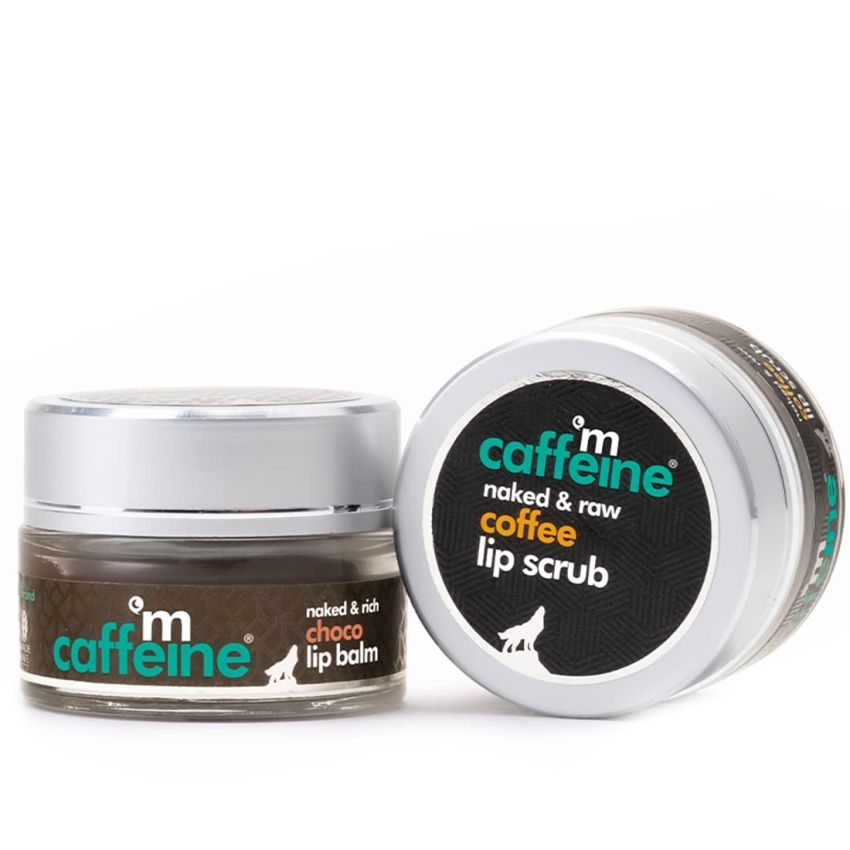 mCaffeine Lip Polishing Kit with Coffee Lip Scrub & Choco Lip Balm for Dark, Chapped & Pigmented Lips | 85% Reduction in Dark Lips | Keeps 24Hr Moisturization | 100% Vegan