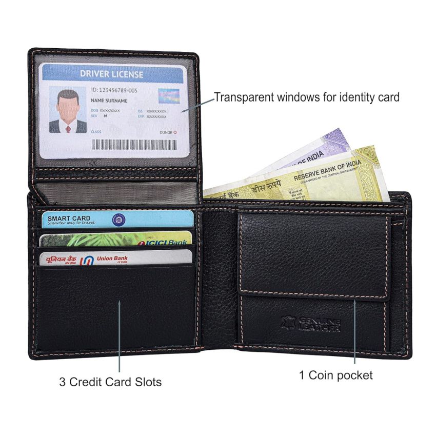 URBAN FOREST Charlie Black Leather Wallet for Men