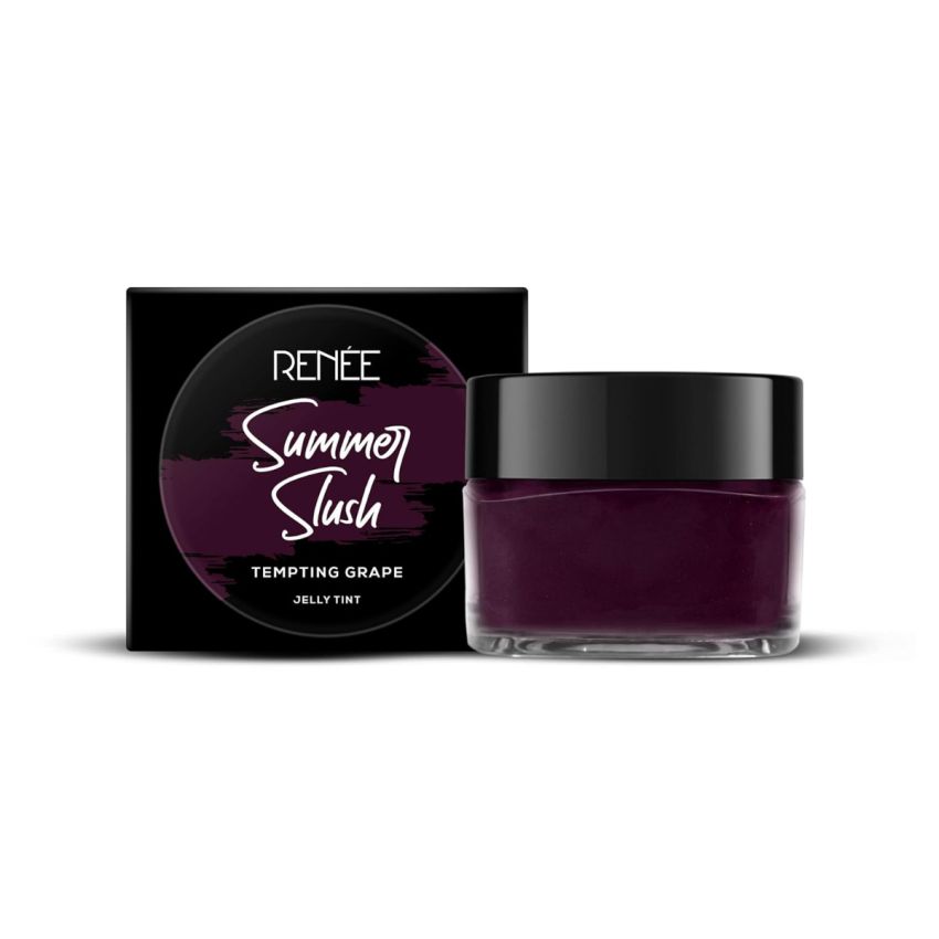 RENEE Summer Slush Jelly Tint For Lips & Cheeks with 98% Natural Fruit Extracts, Keeps Lips Soft & Moisturized, 100% Vegan, Tempting Grape 13gm