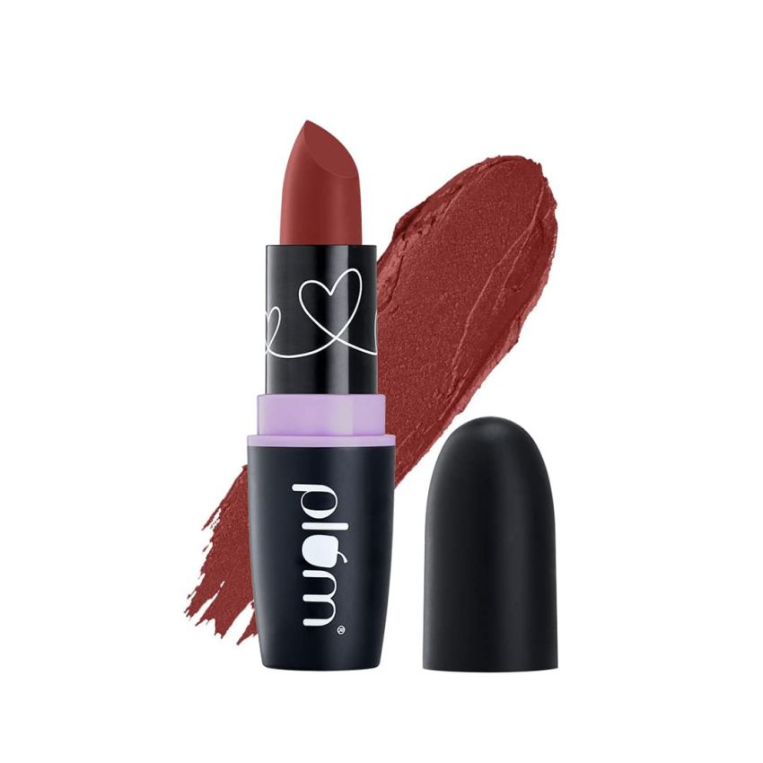 Plum Matterrific Lipstick | Highly Pigmented | Nourishing & Non-Drying | 100% Vegan & Cruelty Free | Upside Brown - 126 (Chocolate Brown)