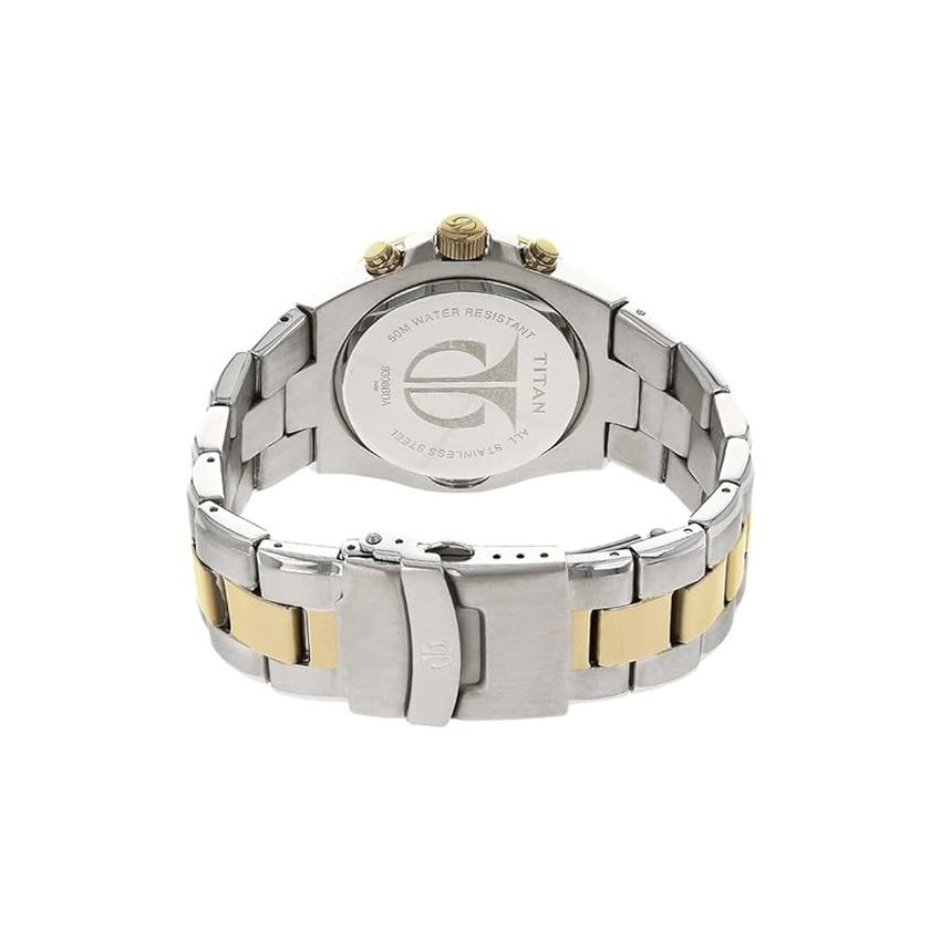 Titan Regalia Chronograph White Dial Stainless Steel Strap watch for Men-NS9308BM01/NT9308BM01