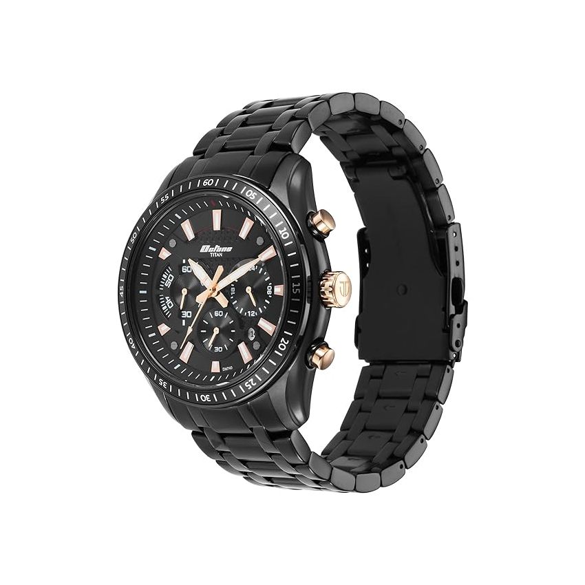 Titan Octane Black Dial Chronograph Watch for Men-NS90077KM04/NT90077KM04