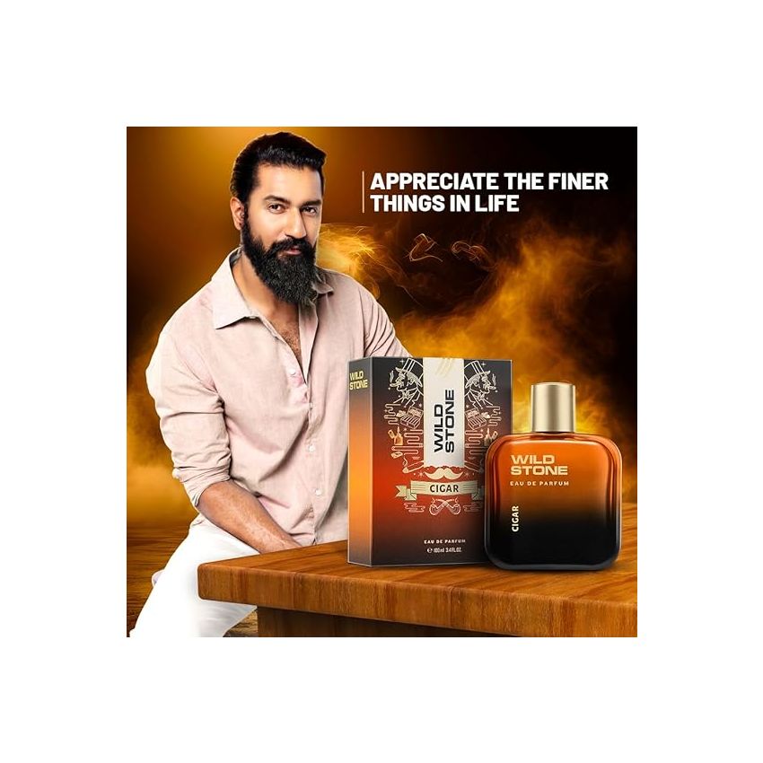 Wild Stone Cigar Eau De Parfum for Men, 100ml|Spicy and Woody Long Lasting Perfume for Men| Dailywear Fragrance|Premium EDP