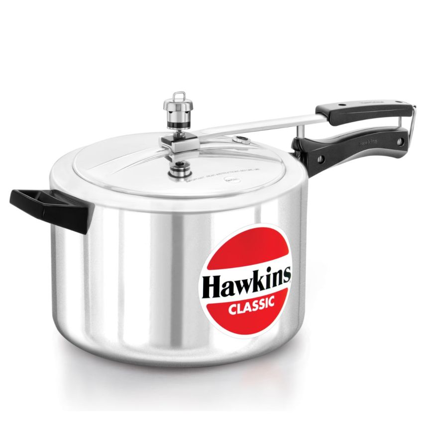 Hawkins Aluminium 8 Litre Classic Pressure Cooker, Tall Design Inner Lid Cooker, Big Cooker, Silver (Cl8T)