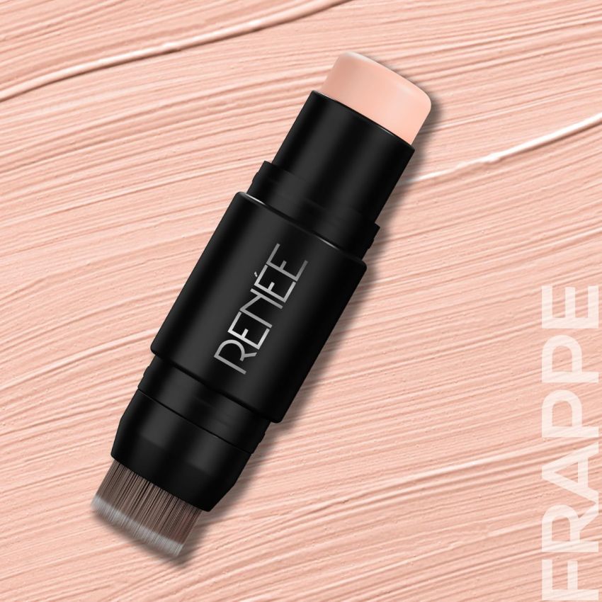 RENEE Face Base Foundation Stick - Frappe, 8gm| Enriched with White Clay, Weightless, Long-lasting, Velvet Matte Finish formula Provides Full Coverage