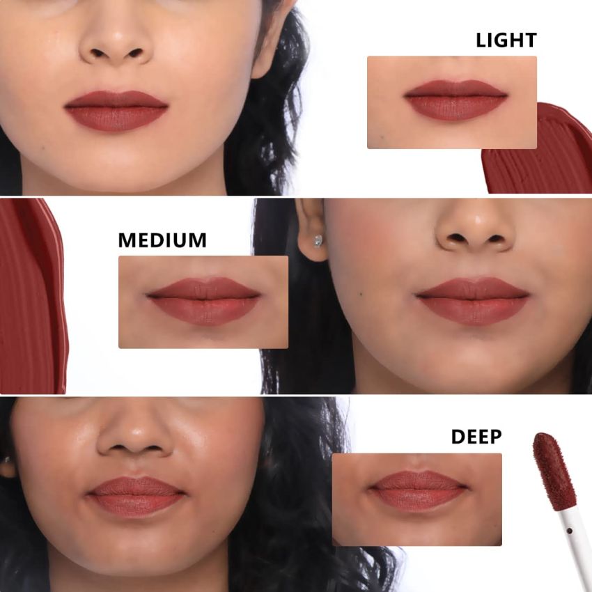 Plum Matte In Heaven Liquid Lipstick | Non-Drying | Smudge-Proof | 100% Vegan & Cruelty Free | Cocoa Mocha - 130