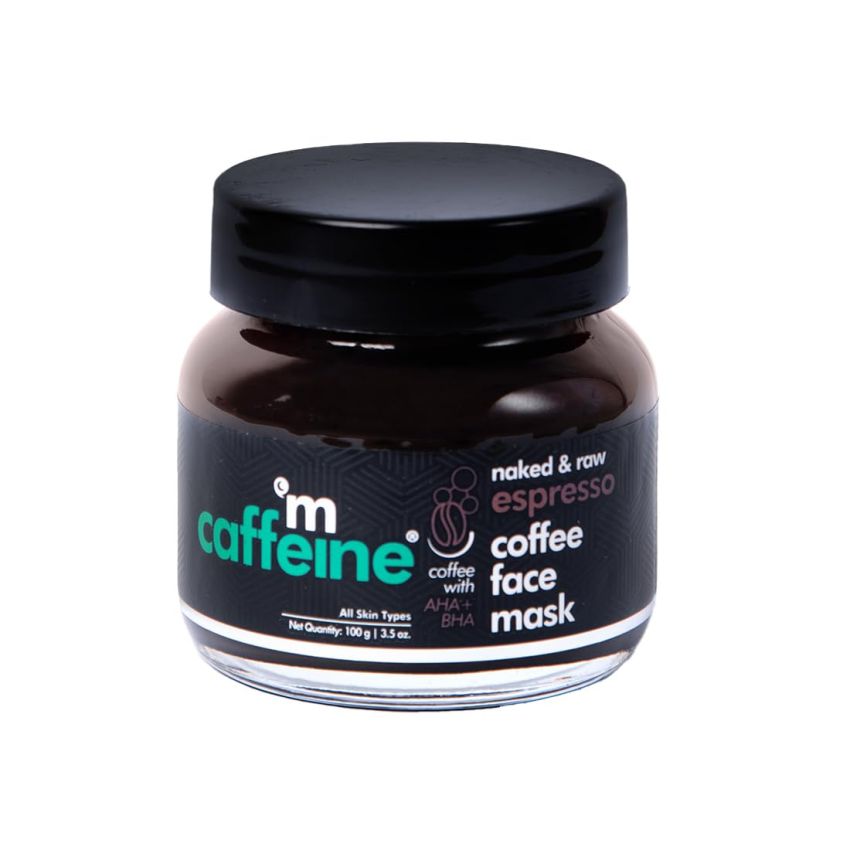 mCaffeine Exfoliating Coffee Face Pack for Glowing Skin | Face Mask with Natural AHA for All Skin Types | Removes Blackheads, Whiteheads & Dirt (100gm)