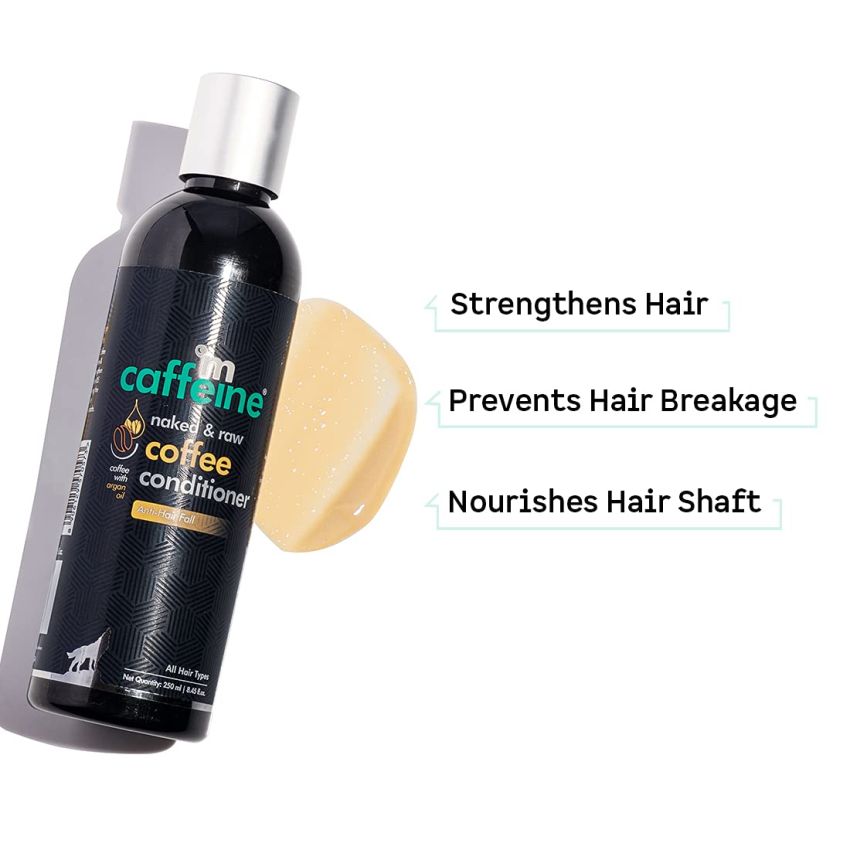 mCaffeine Hair Fall Control Coffee Conditioner (250ml) | With Pro-vitamin B5 and Argan Oil | Strengthens and Nourishes Hair Shafts | Sulphate and Silicone Free